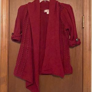 Decree Burgandy Medium Sweater Cardigan